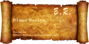 Blaga Rozina névjegykártya